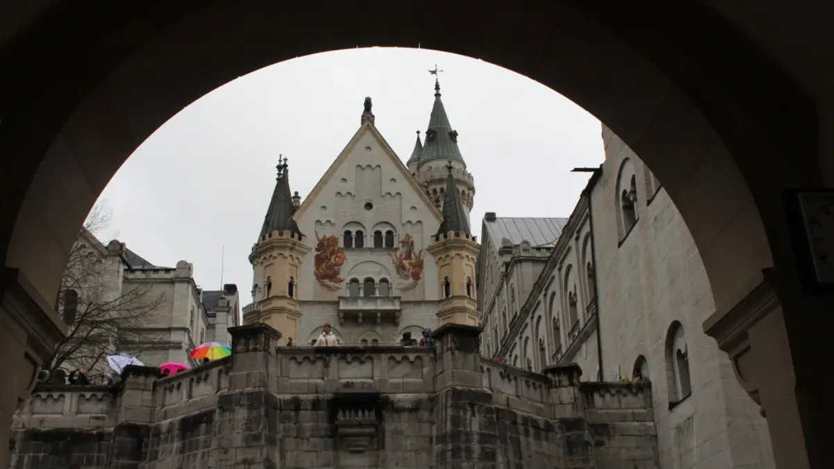 The arch at the entrance of Neuschwanstein Castle