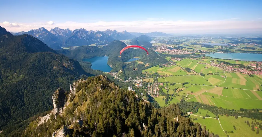 Paragliding over the Bavarian Alps
